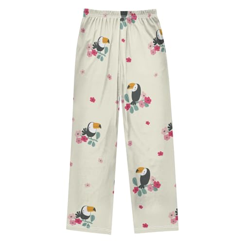 Cute Toucan Bird Boys Pants Boys Athletic Pants Long Pant for Boywith Pockets Wide-Leg Size 6-14Y2