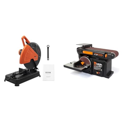 Image of VEVOR 14in Steel Cutting Chop Saw & WEN 4.3A 4x36in Belt 6in Disc Sander Bundle