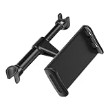 DUSCOKE Car Headrest Mount, Adjustable 360 Rotating Tablet Holder for 5.3"-10.2" Devices, Universal Car Backseat Phone Mount for Kids, Compatible with iPhone Pro Max, Galaxy Tabs (Black)