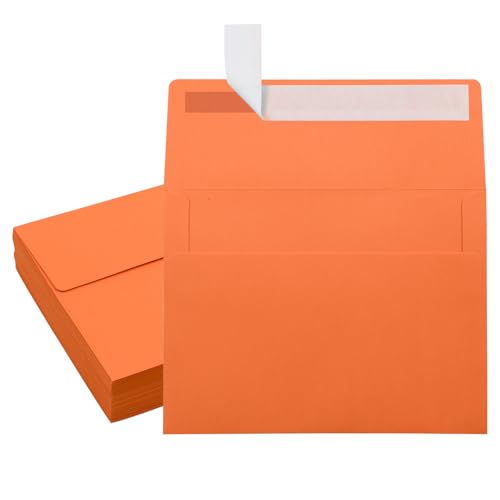 Sobres de invitacion A2 VANRA evita pegamento con el sistema autosellado de sobres naranja pack 50