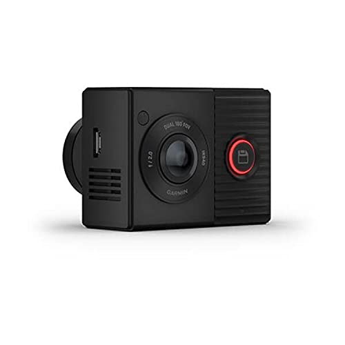 Garmin – 010-02259-01 Dash Cam Tandem - Caméra embarquée Double Objectif à 180 Degrés – 3,7 Mégapixels - Enregistrement vidéo Objectif Avant 1440p – Objectif intérieur avec Vision Nocturne