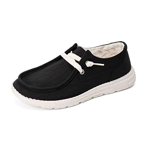 Tênis feminino sem cadarço de lona, cano baixo, moderno, casual, liso, confortável, para caminhada, Preto, 11