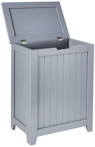 Redmon 5220GY 18'' X 11.25'' X 23.25'' Contemporary Country Wainscot Style Wooden Clothes Hamper For Bedroom, Bathroom, And Laundry Room thumb #1