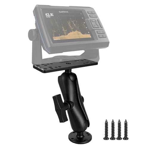 Image of Aluminum Fish Finder Mount with 1.5 inch /C Size Ball, 5.9 inch Arm Marine Electronics /Depth Finder Mount. High Salt Water Resistant, Compatible with Garmin, Lowrance, Humminbird,and More