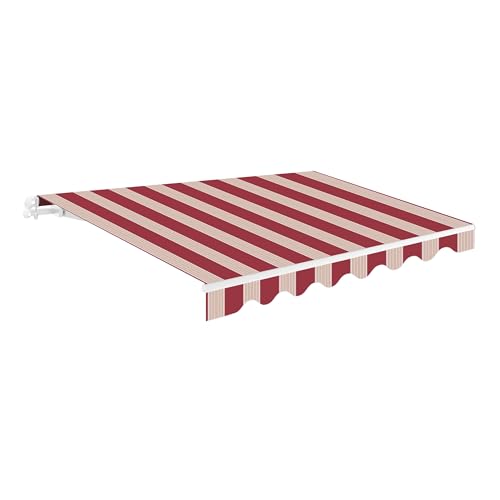 Lona para toldo Wasabi 3 x 2,5 m en poliéster 280 g/m² Color Granate/Beige, con faldón Ondulado, Recubrimiento PA y Medida de Tejido 2880 x 2500 mm