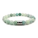 Morchic Amazonite Gemstone Stretch Bracelet for Women Men Unisex, Genuine Natural Energy Stone 8mm B