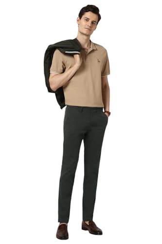 Image of Peter England Men's Slim Fit Mid Rise Super Premium Wrinkle Free Casual Trouser Chinos