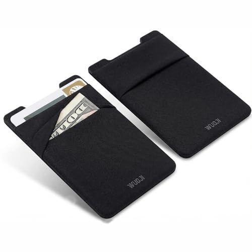 Image of RFID Blocking Phone Card Wallet,Pocket Credit Card ID Case Pouch Sleeve for iPhone Smartphones(Black Gray)-2PC