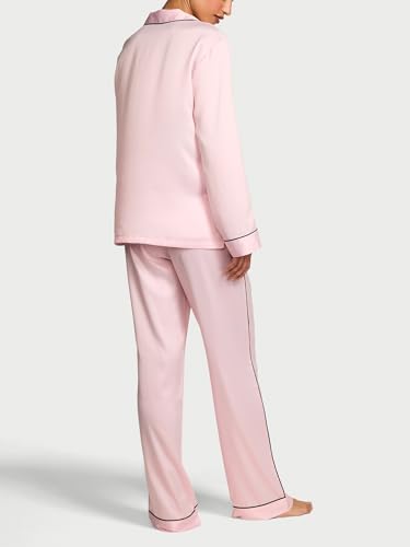 Image of Victoria's Secret Satin Pajama Set, Long Sleeve Button Down Shirt & Pants, Sleepwear for Women (XS-XXL)