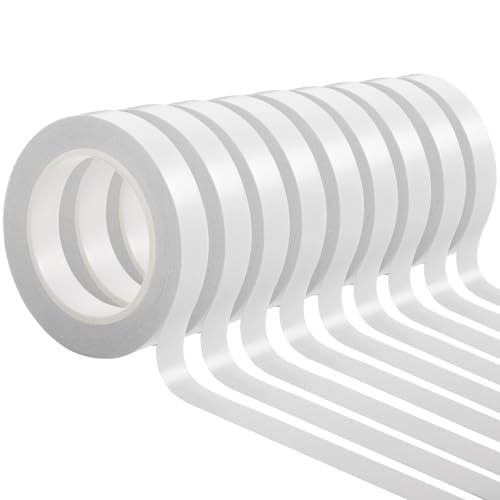 YLJOXR 9 Rolls Double Sided Tape for Crafts, Strong Double-Sided Tape, Scrapbook Tape, Double-Sided Adhesive Tape for Arts, Card Making, Scrapbooking Supplies, Gift Wrapping (0.4 in X 26.25Ft)