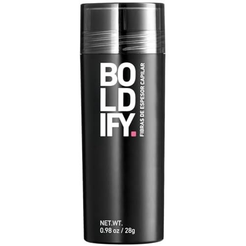BOLDIFY - Fibras capilares, ocultan completamente la pérdida del cabello, 100% fibras de algodón no detectables, bote gigante de 28 g, engrosamiento instantáneo del cabello (Castaño oscuro)
