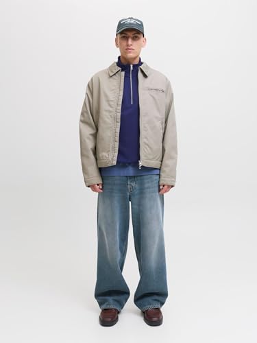 JACK & JONES Men's Jornorrebro Emb Sweat High Neck Sn, Ocean Cavern, L