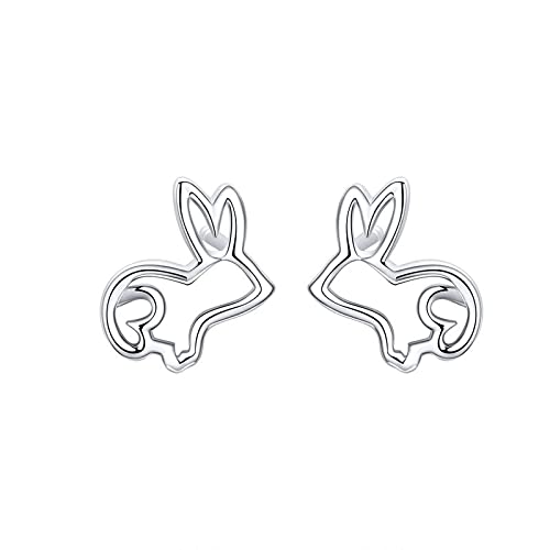 Boucles d'oreilles lapin argent 925, le cadeau de mode idéal fille