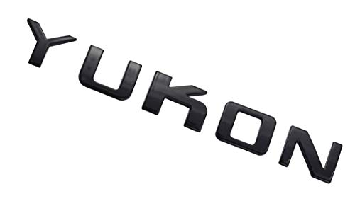 Image of 2pcs Yukon Nameplate Emblem Letter Badge 3D Replacement for GMC Sierra (Black)