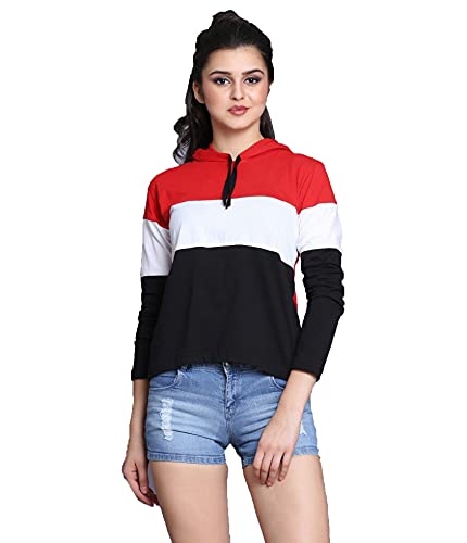 Image of Yes'No Women's Full Sleeve Cotton Hooded T-Shirt