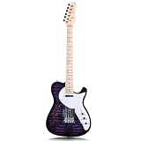 Guitarra Eléctrica De Jazz Con Agujero En F De 22 Trastes(Purple)