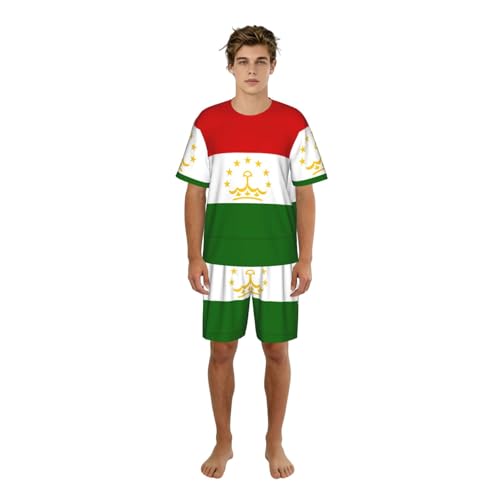 Pyjama homme motif Tadjikistan pour nuit confort et détente