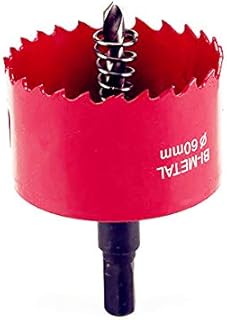 M42 HSS Bi-Metal Hole Saw with Hexagon Adapter and Centring Drill for Wood Iron Sheet Pipe Plastic (60MM)