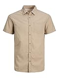 Gerader Saum JACK & JONES Men\'s JORABEL Shirt S/S SN Hemd, Crockery, L