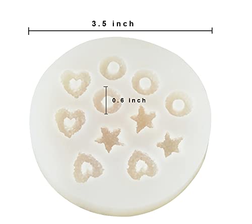 Slovem Cereal Bowl Candle Molds Silicone 2 Pack Fruit Loops Candy Molds Non-Stick (Round Star) #TOP2