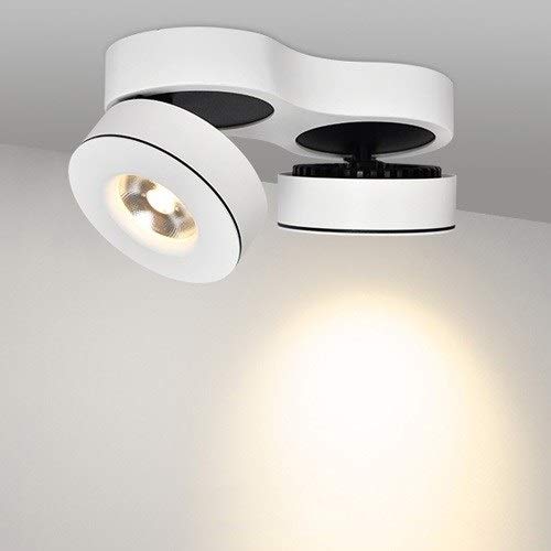 Skingk Focos reflectores montados en Superficie led Foco Reflector de Doble luz de Techo Techo Techo Nordic Doble Cabeza Foco Blanco Bean vesícula biliar Lámpara de Rejilla de luz Cover