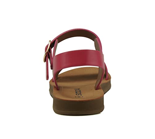 Image of Soda PLENTY ~ Women's Strappy Ankle Wrap Buckle Fashion Flat Sandals