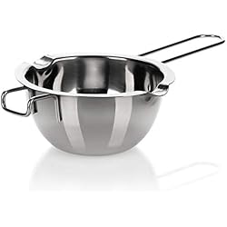 Cazuela Para Baño Maria com-four® Olla para fundir al baño maría - Cuenco con 2 picos - Cuenco para fundir al baño maría de acero inoxidable (01 pieza - 400ml)