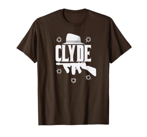 Clyde and Bonnie T-Shirt Halloween Matching Couples Costume T-Shirt, Men, Brown, Medium