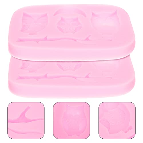 Homoyoyo 2 peças de silicone em forma de coruja gelatinosa resistente ao calor, doces, chocolate fud