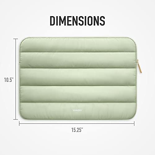Vandel Puffy 15-16 Inch Cute Green Laptop Sleeve for Women. MacBook Pro 16 Inch Case, Computer Sleeve 15.6 Inch HP Carrying Case Laptop Bag /Asus/Dell XPS/HP Laptop Case 15.6 Inch/Lenovo Laptop Cover