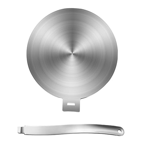 Amosfun Induction Cooktop Adapter Plate 200 * 3.4mm Heat Diffuser for Gas and Electric Stoves Stainless Steel Induction Plate Cooking Tool for Kitchen Supplies