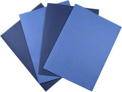 Image of KCS 4 /6 pc of 12 inch x 18 inch 18 Count Cotton Aida Cloth Cross Stitch Fabric (4 pc, Jeans Blue+Navy Blue)