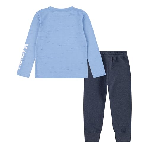 Image of Hurley boys Long Sleeve Soft Basic Cloud Slub T-shirt and Shorts 2-piece Outfit Set