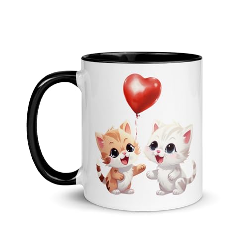 Tasse Chaton Mignon – Mug Chat 325 ml – Tasse Chat Originale – Cadeau Fan de Chat – Mug Chat Amoureux des Chats (Chatons au ballon)