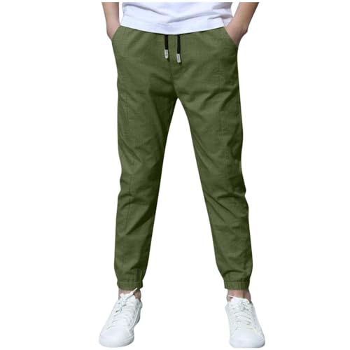 Boys 2 Piece Uniform Tapered Pants Straight Elastic Waist Performance Cropped Pants with Pockets Kids Dress Trousers3