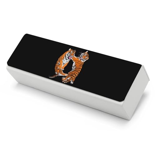 Two Tigers Funny Portable Glasses Case Hard Shell Glasses Cover Box Eyeglasses Protection Pouch
