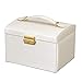 Produktbild Nobrand Schmuck Aufbewahrungsbox Für Damen, Creative Drawer Tragbare Mehrschichtige Make-up PU Leder Schmuck Organizer Box (White,17 * 12 * 12.5cm)