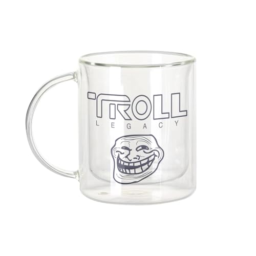 Fabulous Mug Verre Double Paroi - Troll Legacy Parodie Film Science Fiction Meme - Tasse a Cafe et The Isotherme 330ml Effet Suspendu Anti-Brulure Imprime en...