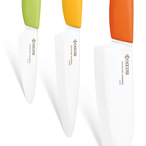 Kyocera 3Piece Advanced Ceramic Revolution Series Knife Set, Citrus #TOP4