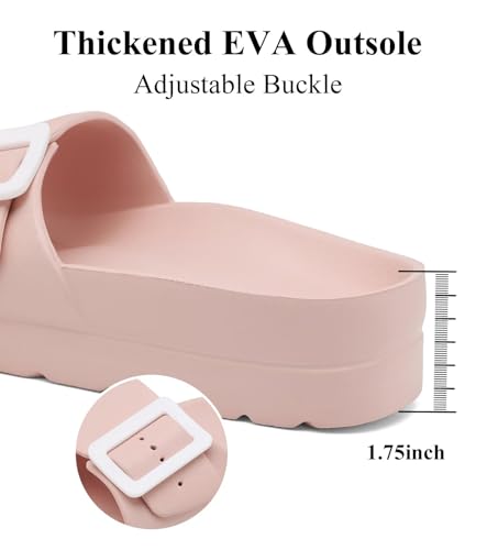 Image of Haifago Women's Platform Sandals with Arch Support, Summer Beach Slides Adjustable Buckle Comfortable Lightweight EVA Slip on Slide