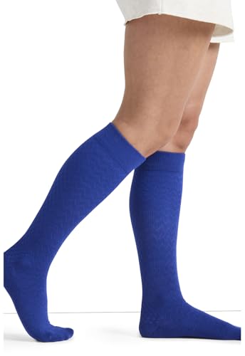 Image of Cherokee Women's Compression Socks, 10-15 mmHg, Knee High, 4-Pair Pack, Soft Fit, Regular & Wide Calf - TRUESUPPORT
