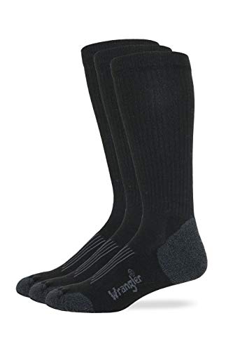 Wrangler Men's Ultra Dri Compression Seamless Toe Tall Boot Socks (3 Pairs)