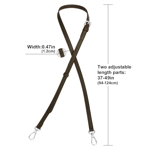 Image of Bag Leather Strap Replacement Crossbody Shoulder Purse Straps for xs MINI Pouch, No Damage Conversion Kits Accessories Terra color(MINI-Terra-Silver hardware)