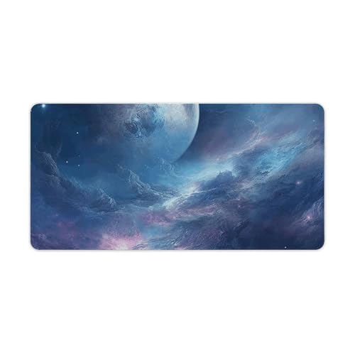 Tapis de souris imperméable grande taille xxl motif lune base caoutchouc antidérapante