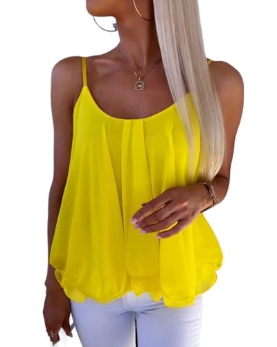 Camisole à ourlet volanté avec bretelles fines réglables pour un confort estival optimal