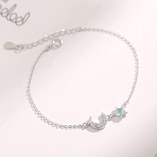 Bracelet cristal argenté et étoiles scintillantes