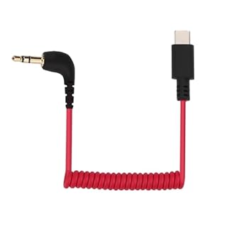 PEUTIER USB C to 3.5mm TRS Microphone Adapter Mic Cable, for Rode Wireless GO 2 / ME/Pro Hollyland Lark M1 / M2 / MAX / 150 / M1 / MAX Duo Audio Output Cable DAC Coiled Cable for Android iPhone 15