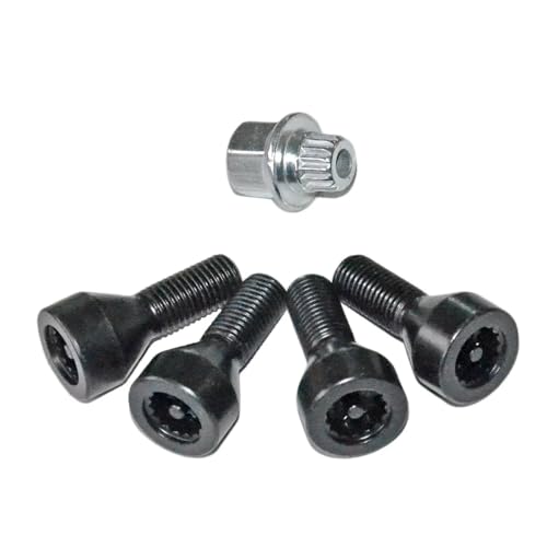 Cerraduras ruedas coche 36136786419 con pernos negros para modelos 525i 528i 530i