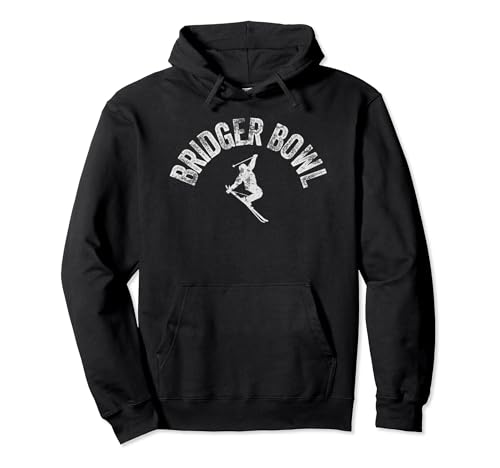 Ski Bridger Bowl Vintage Skiing Cool Montana Skier Gear Pullover Hoodie