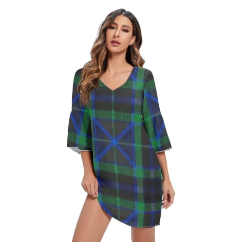 Robe western à carreaux tartan de qualité supérieure avec finitions soignées pour l'été